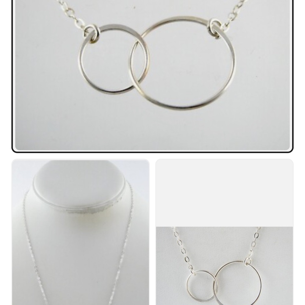 Efy Mother Daughter Pendant Necklace Silver tone